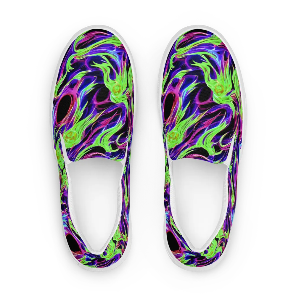 Lime After Dark on Women's Slip-On Canvas Shoes — Front