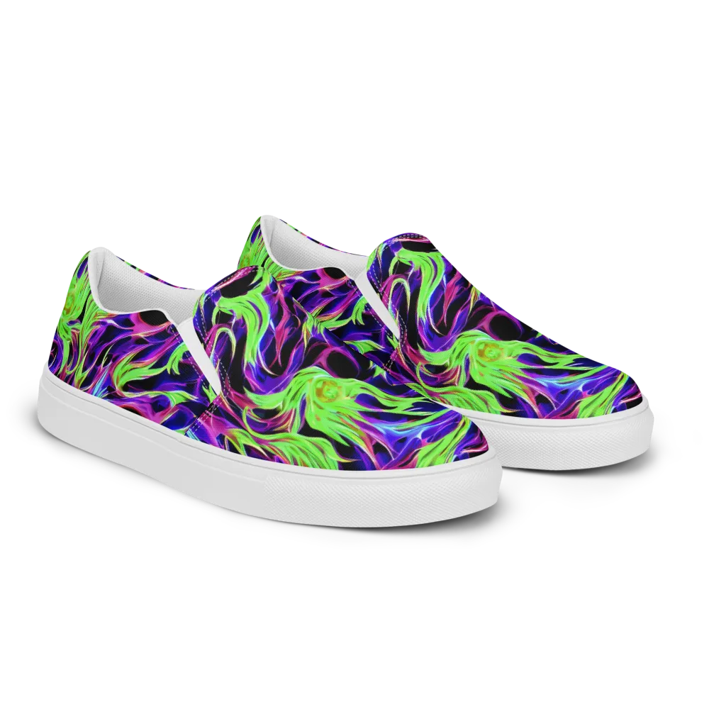 Lime After Dark on Women's Slip-On Canvas Shoes — Right Front