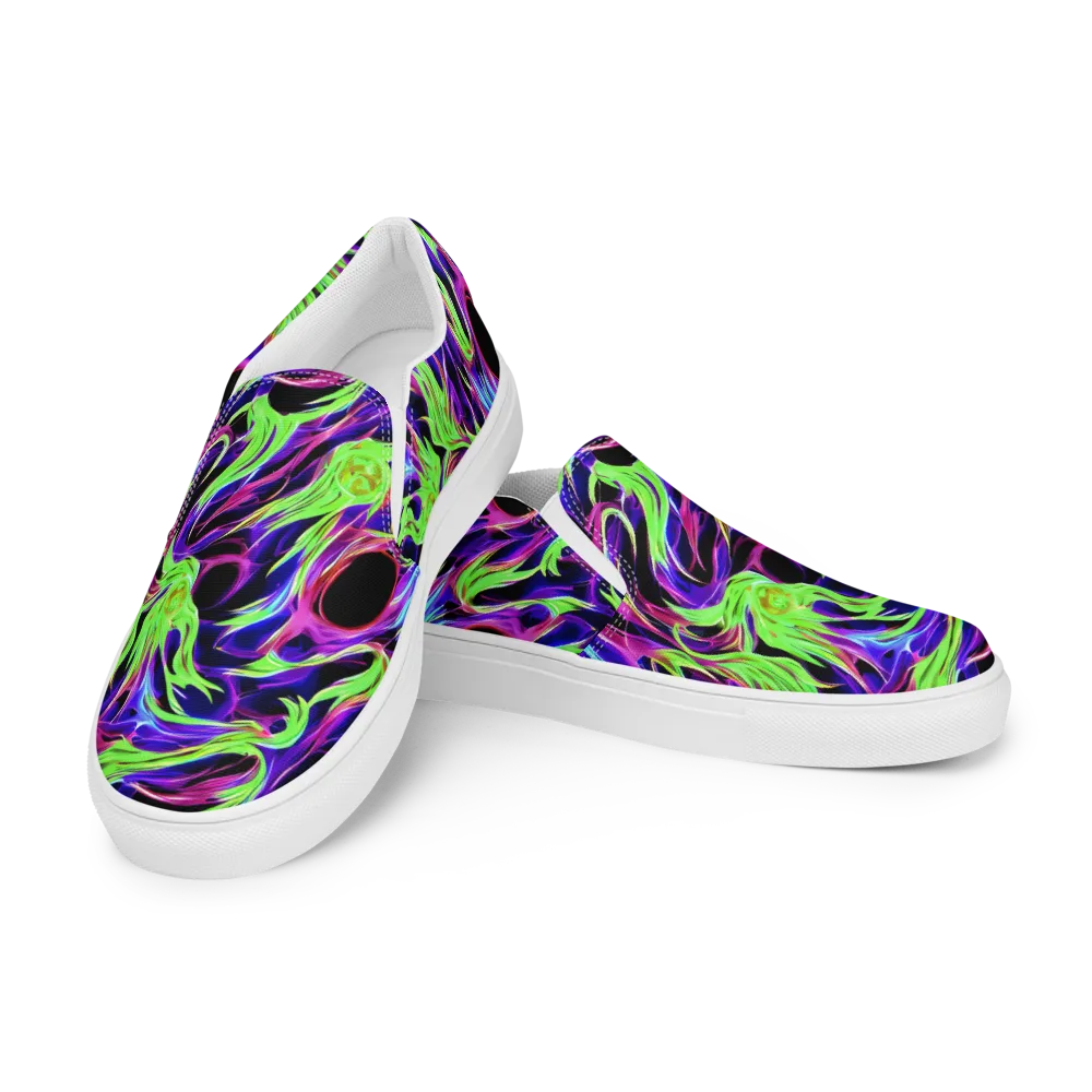 Lime After Dark on Women's Slip-On Canvas Shoes — Left Front