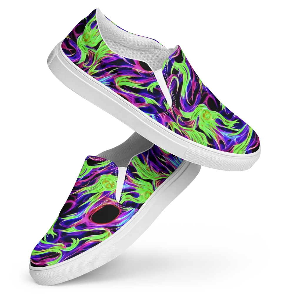 Lime After Dark on Women's Slip-On Canvas Shoes — Front