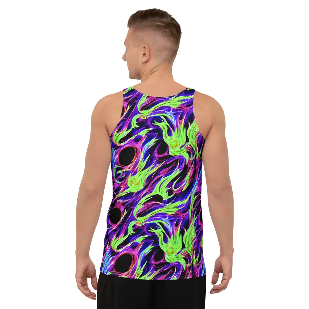 Lime After Dark on Men's Tank Top — Back