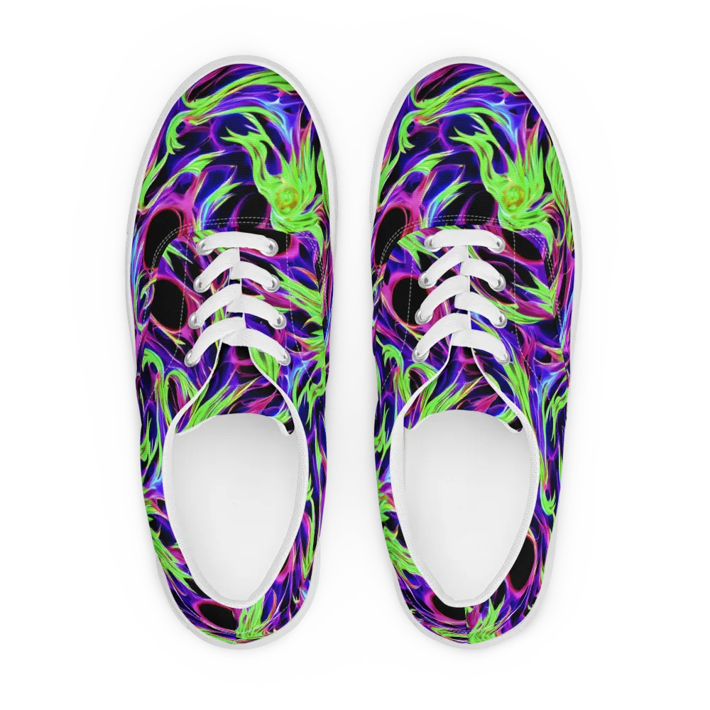 Lime After Dark on Men's Lace-Up Canvas Shoes — Front