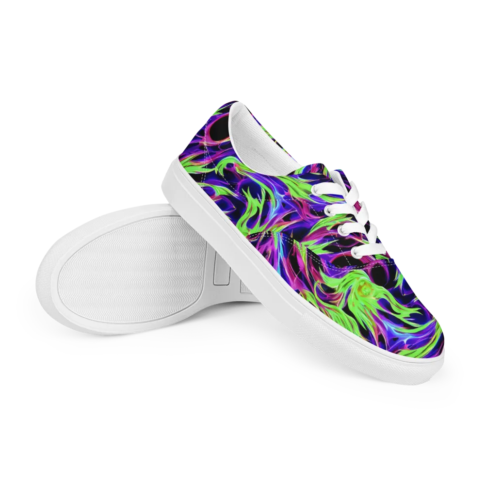 Lime After Dark on Men's Lace-Up Canvas Shoes — Right Front