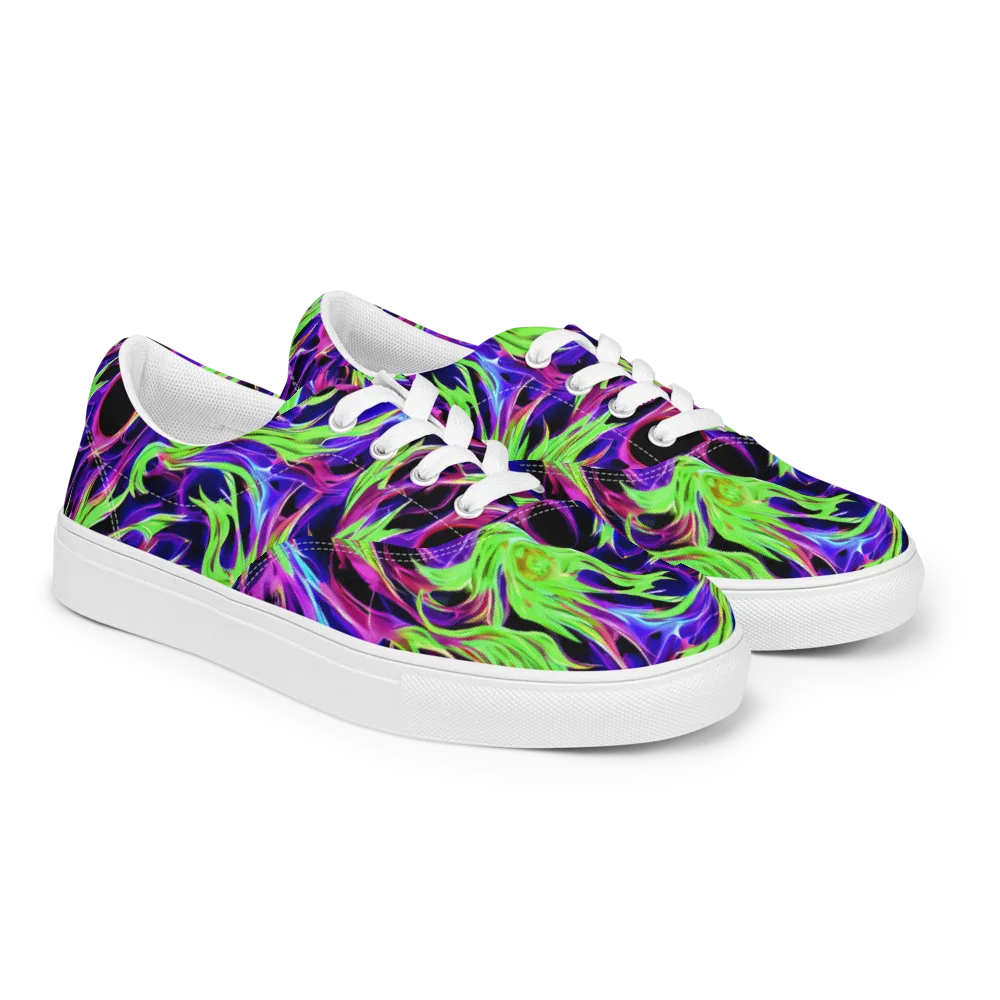 Lime After Dark on Men's Lace-Up Canvas Shoes — Right Front