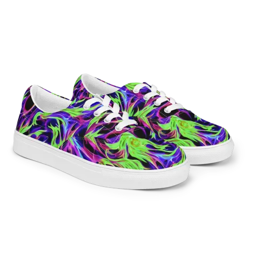 Lime After Dark on a Men's Lace-Up Canvas Shoes