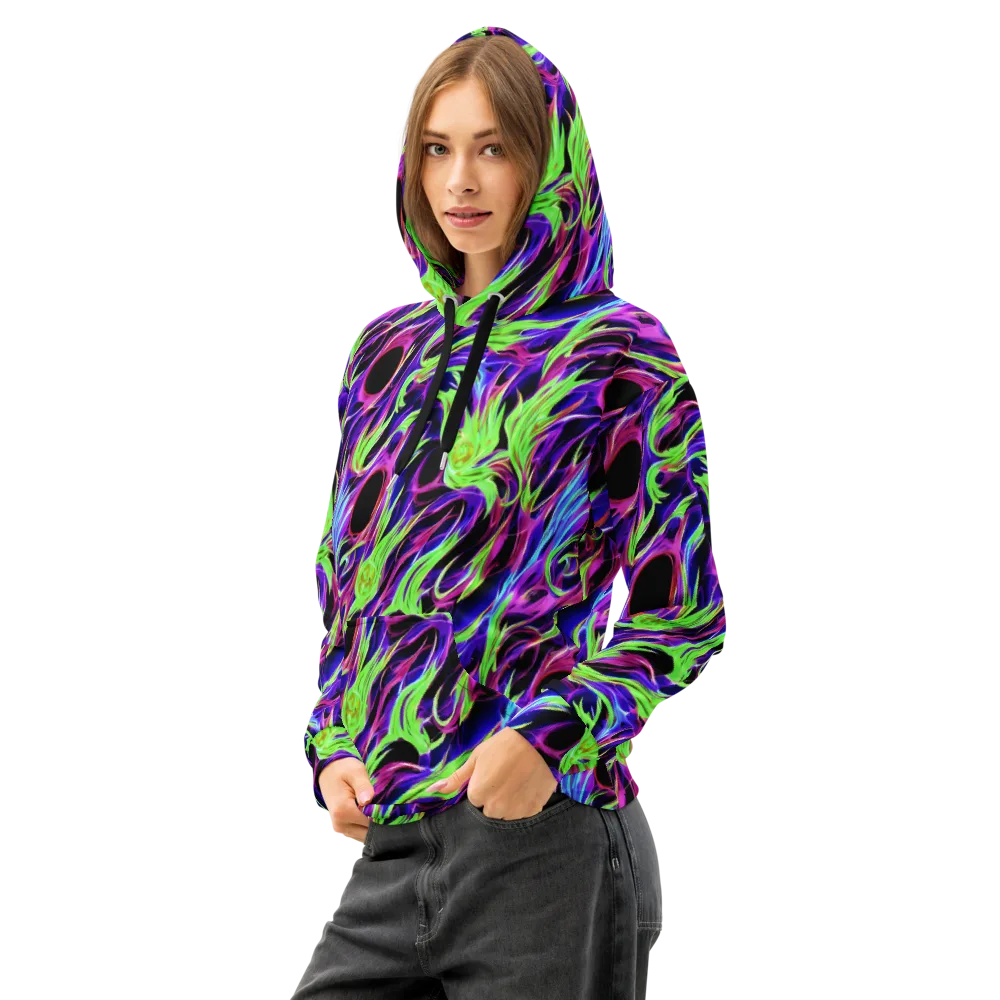 Lime After Dark on Cotton Hoodie — Left Front
