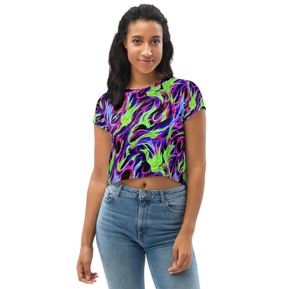 Lime After Dark on Crop Tee — Front