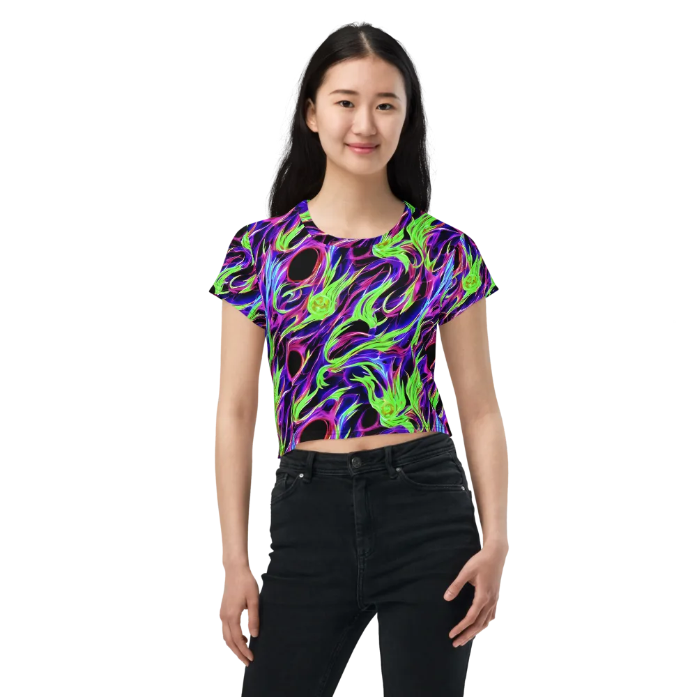 Lime After Dark on Crop Tee — Front