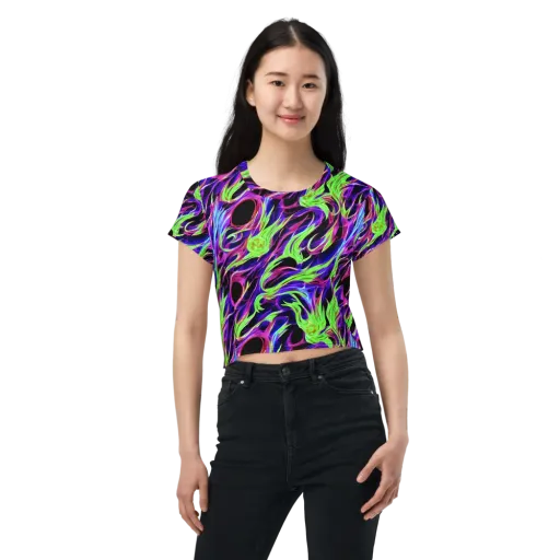 Lime After Dark on a Crop Tee