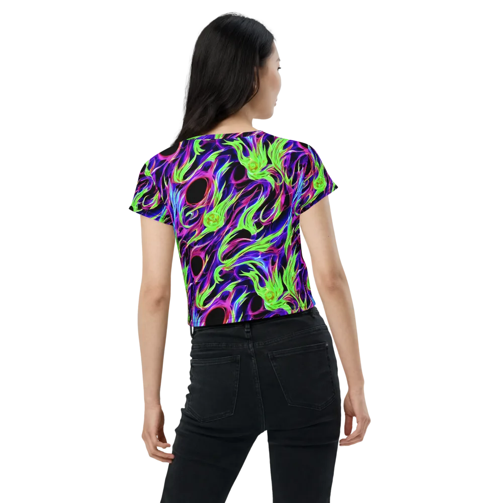 Lime After Dark on Crop Tee — Back