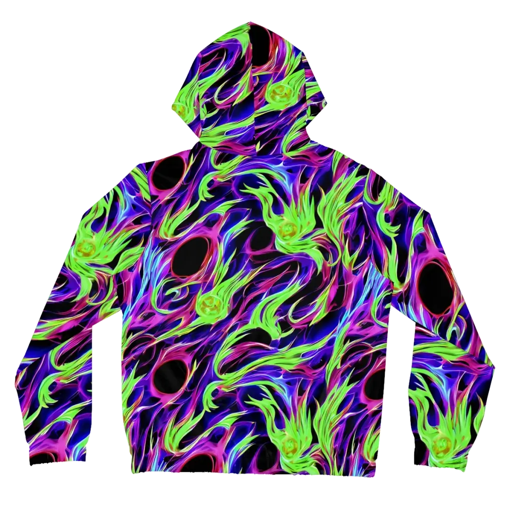 Lime After Dark on Women's Full-Zip Hoodie — Back