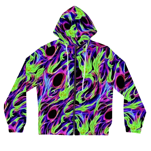 Lime After Dark on a Women's Full-Zip Hoodie
