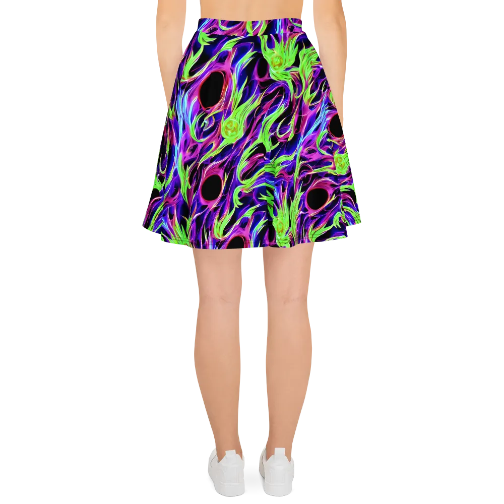 Lime After Dark on Skater Skirt — Back