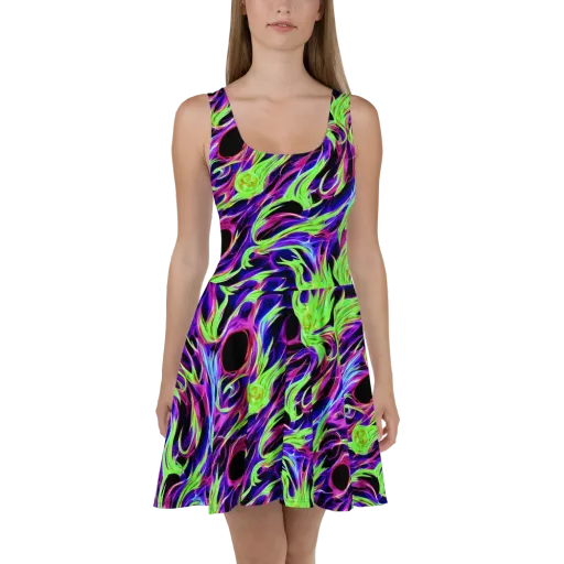 Lime After Dark on a Skater Dress