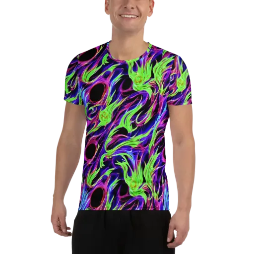 Lime After Dark on a Men's Athletic T-Shirt
