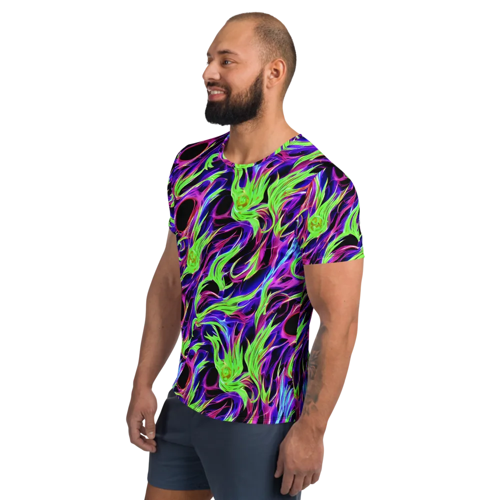 Lime After Dark on Men's Athletic T-Shirt — Left