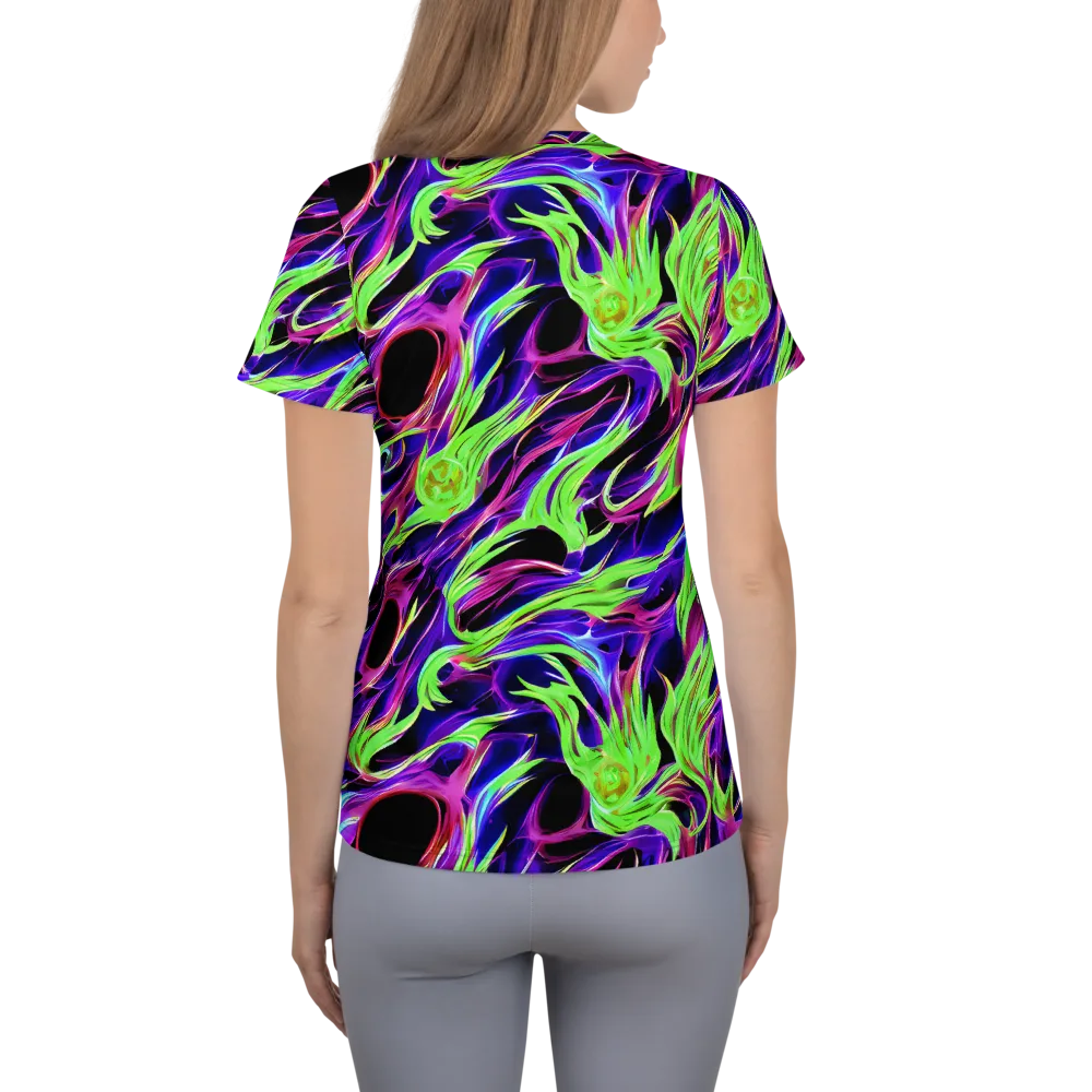 Lime After Dark on Women's Athletic T-Shirt — Back