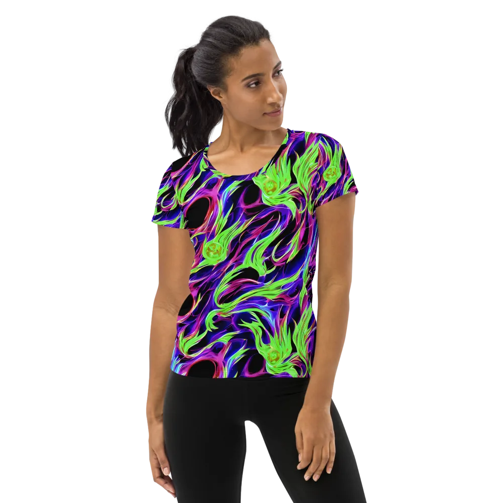 Lime After Dark on Women's Athletic T-Shirt — Front