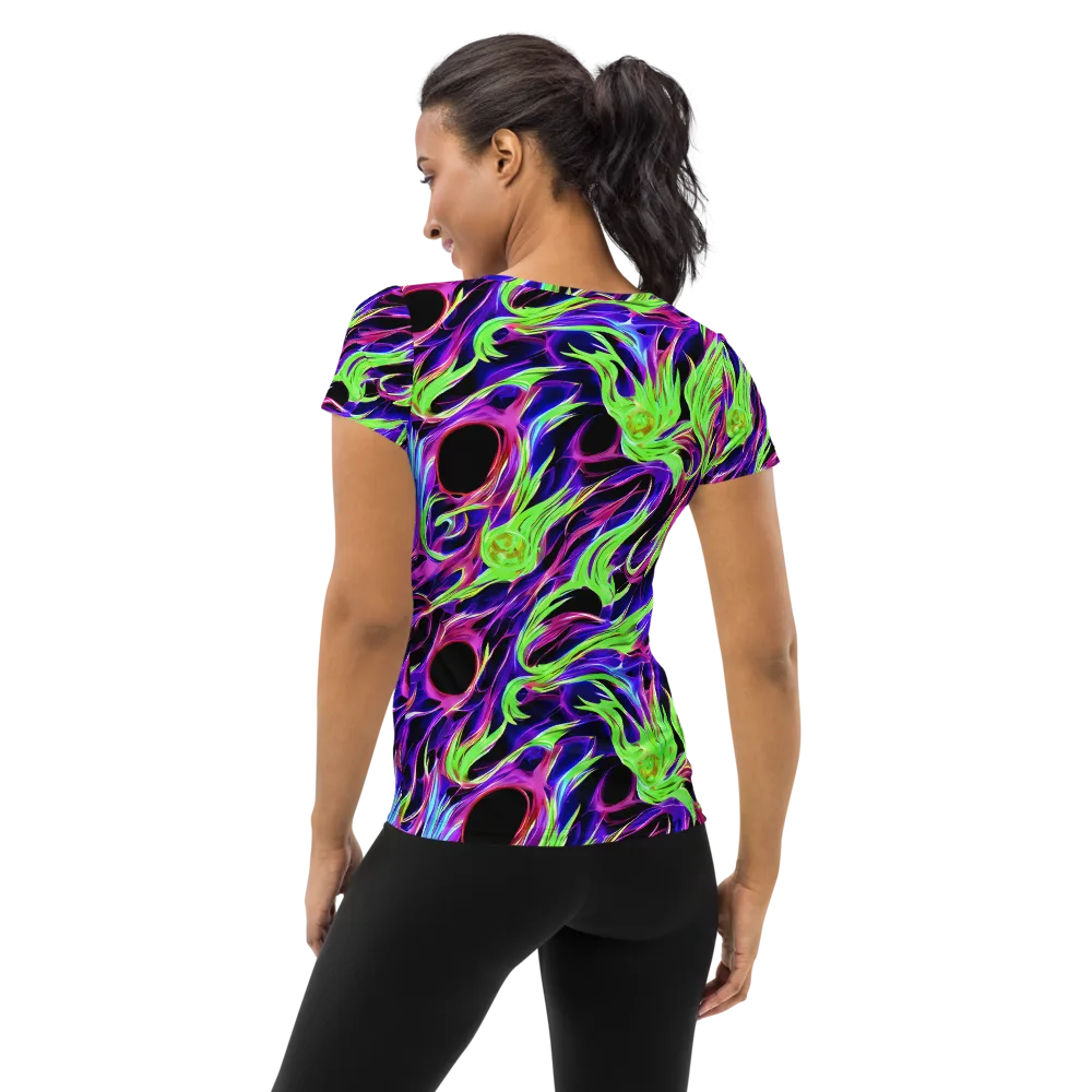 Lime After Dark on Women's Athletic T-Shirt — Back