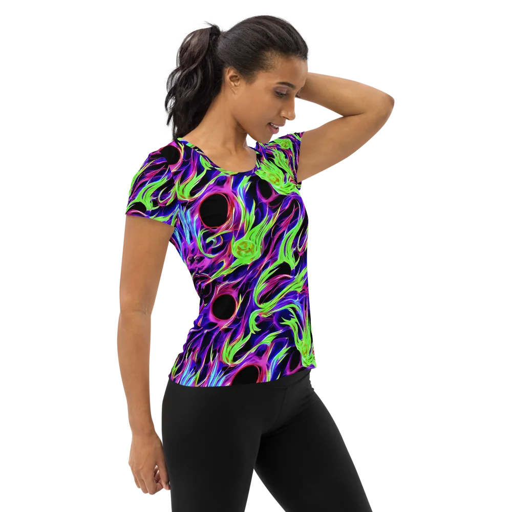 Lime After Dark on Women's Athletic T-Shirt — Right