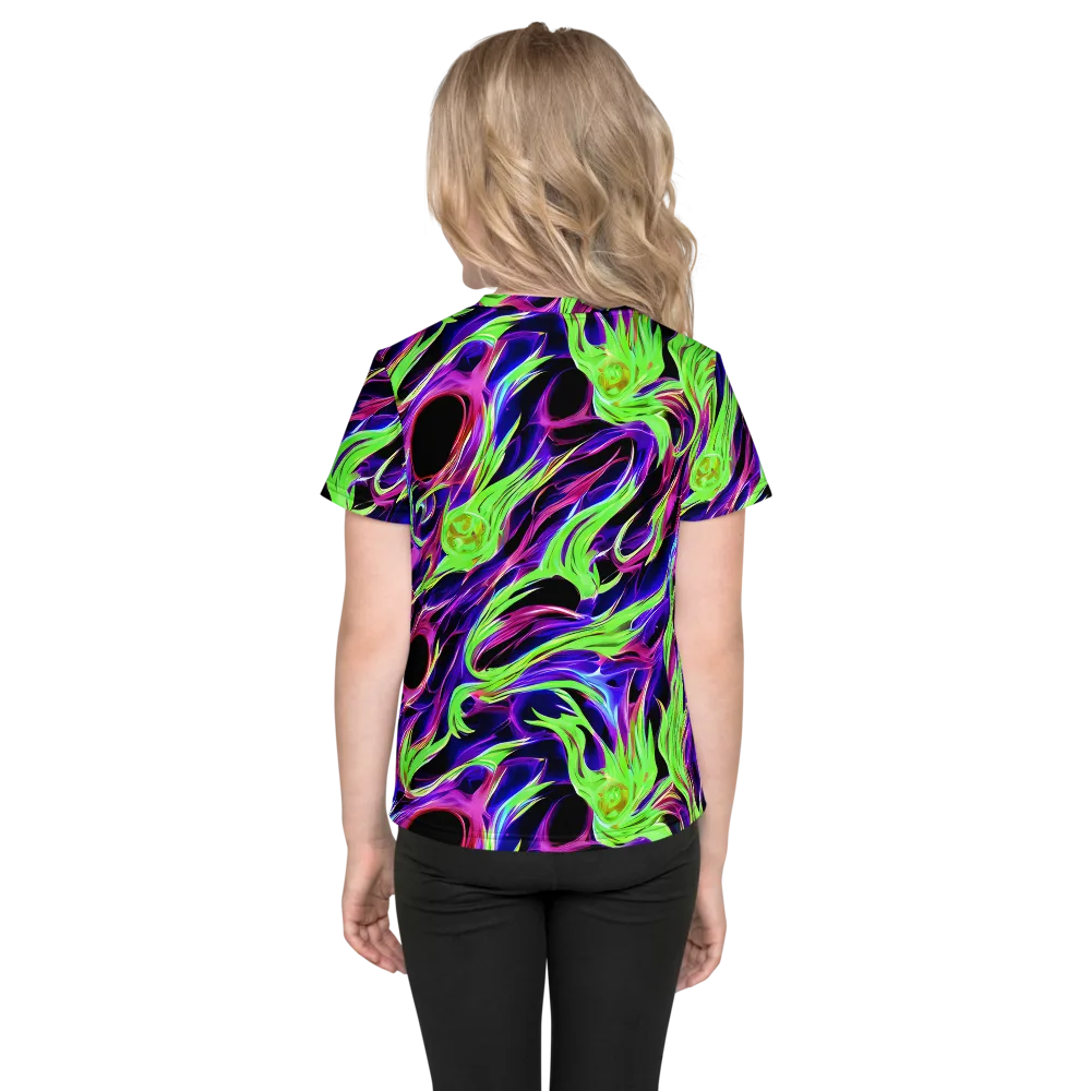 Lime After Dark on Kids Crew Neck T-Shirt — Back