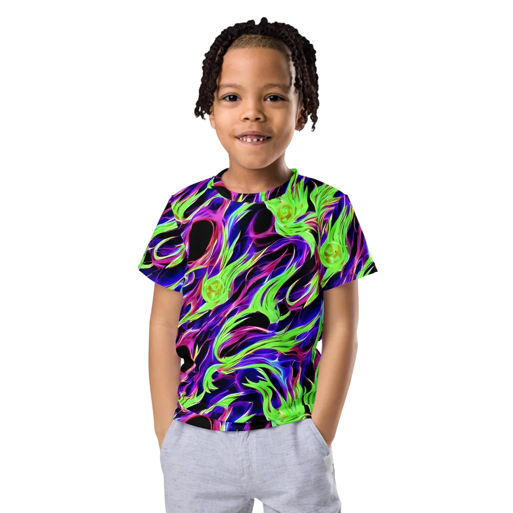 Lime After Dark on Kids Crew Neck T-Shirt — Front