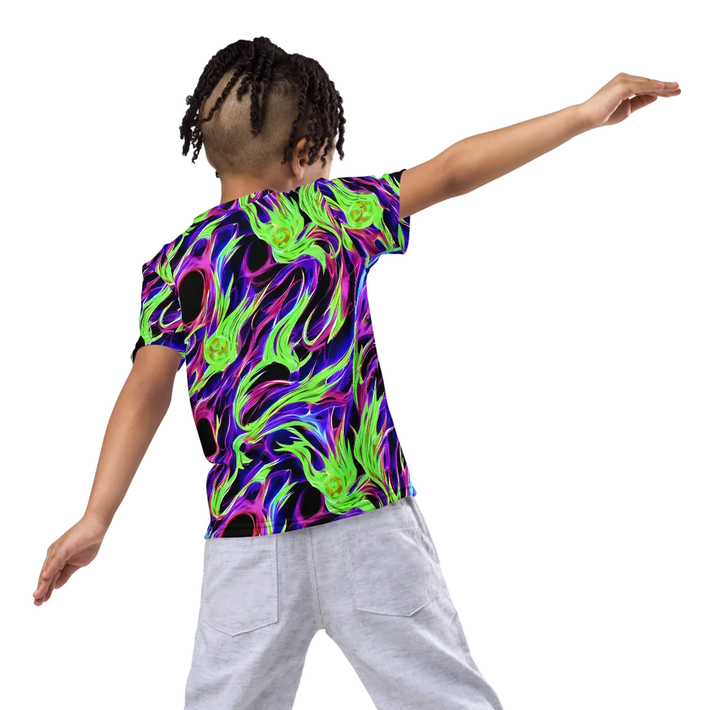 Lime After Dark on Kids Crew Neck T-Shirt — Back