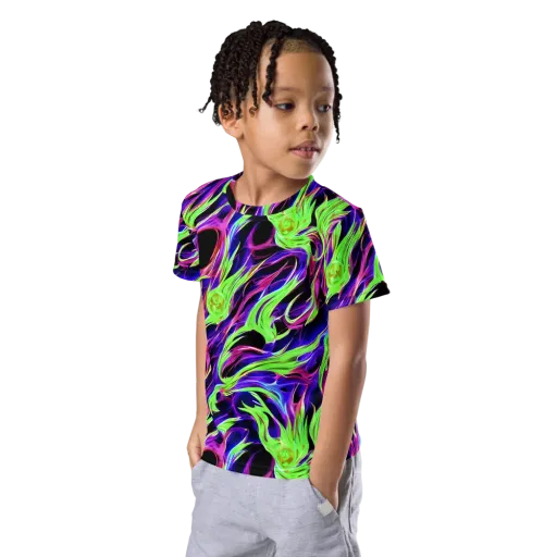 Lime After Dark on a Kids Crew Neck T-Shirt