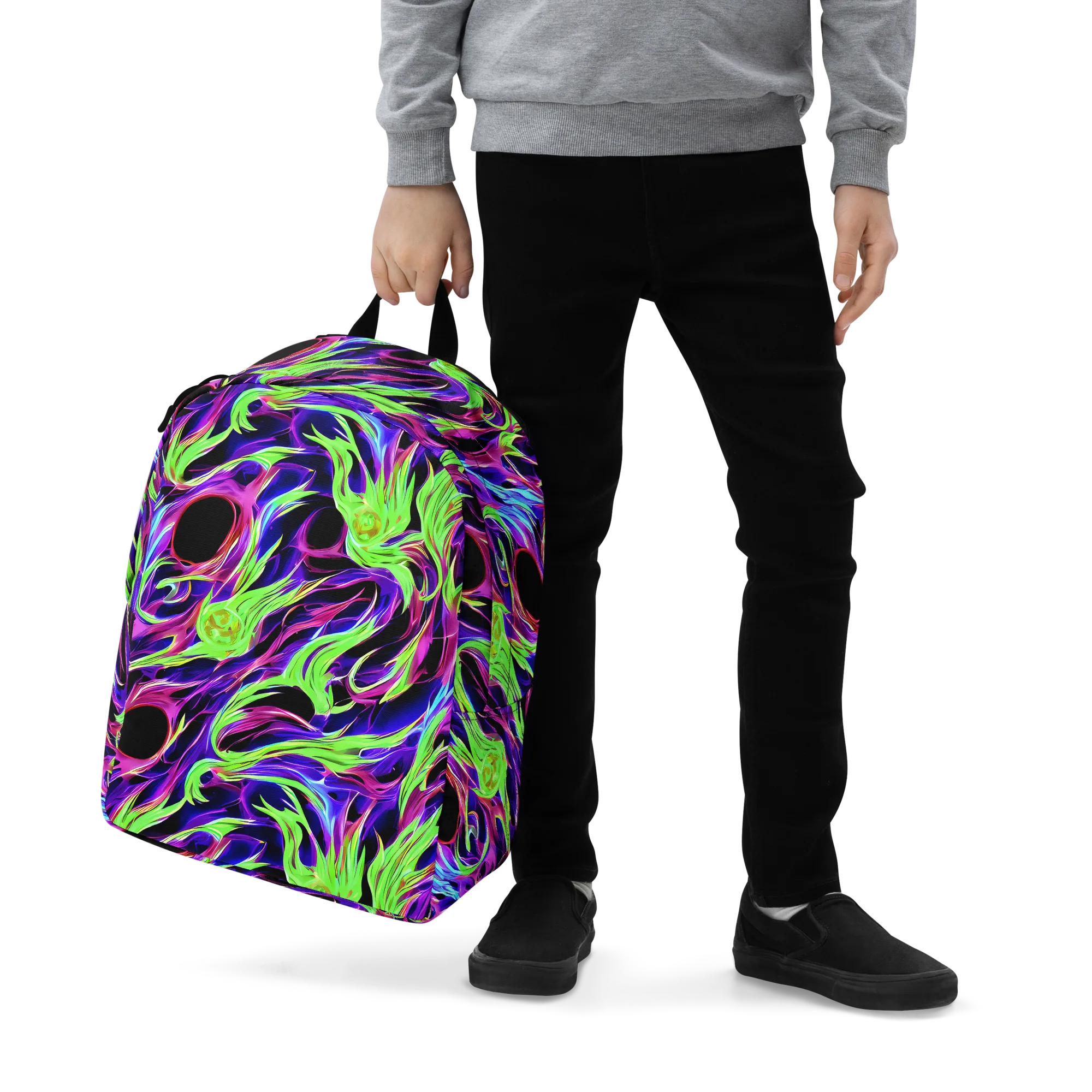 Lime After Dark on Minimalist Backpack — Zoomed-in