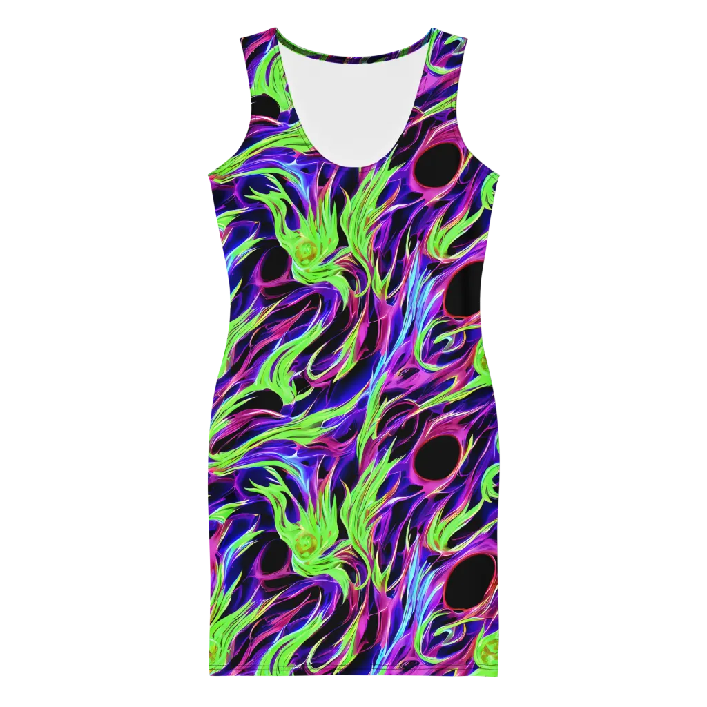 Lime After Dark on Bodycon Dress — Front