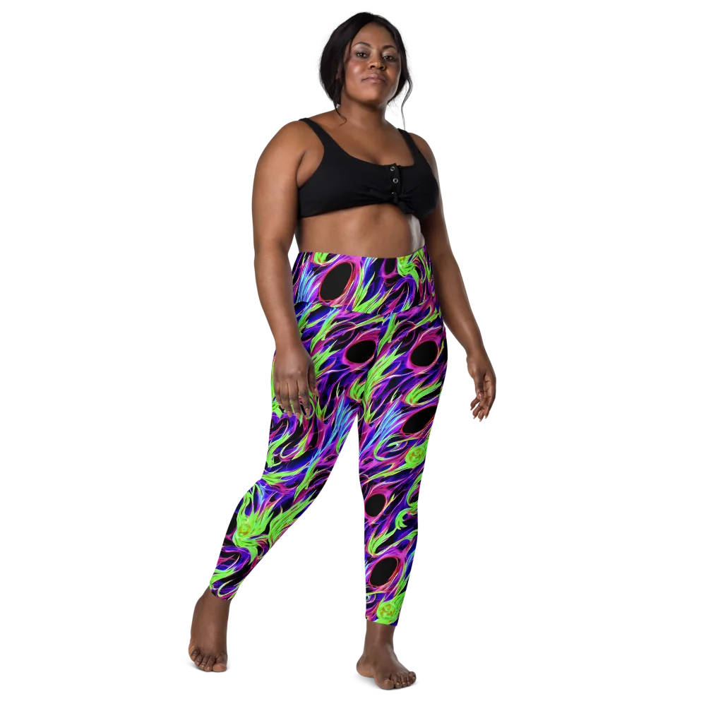 Lime After Dark on Leggings with Pockets — Front