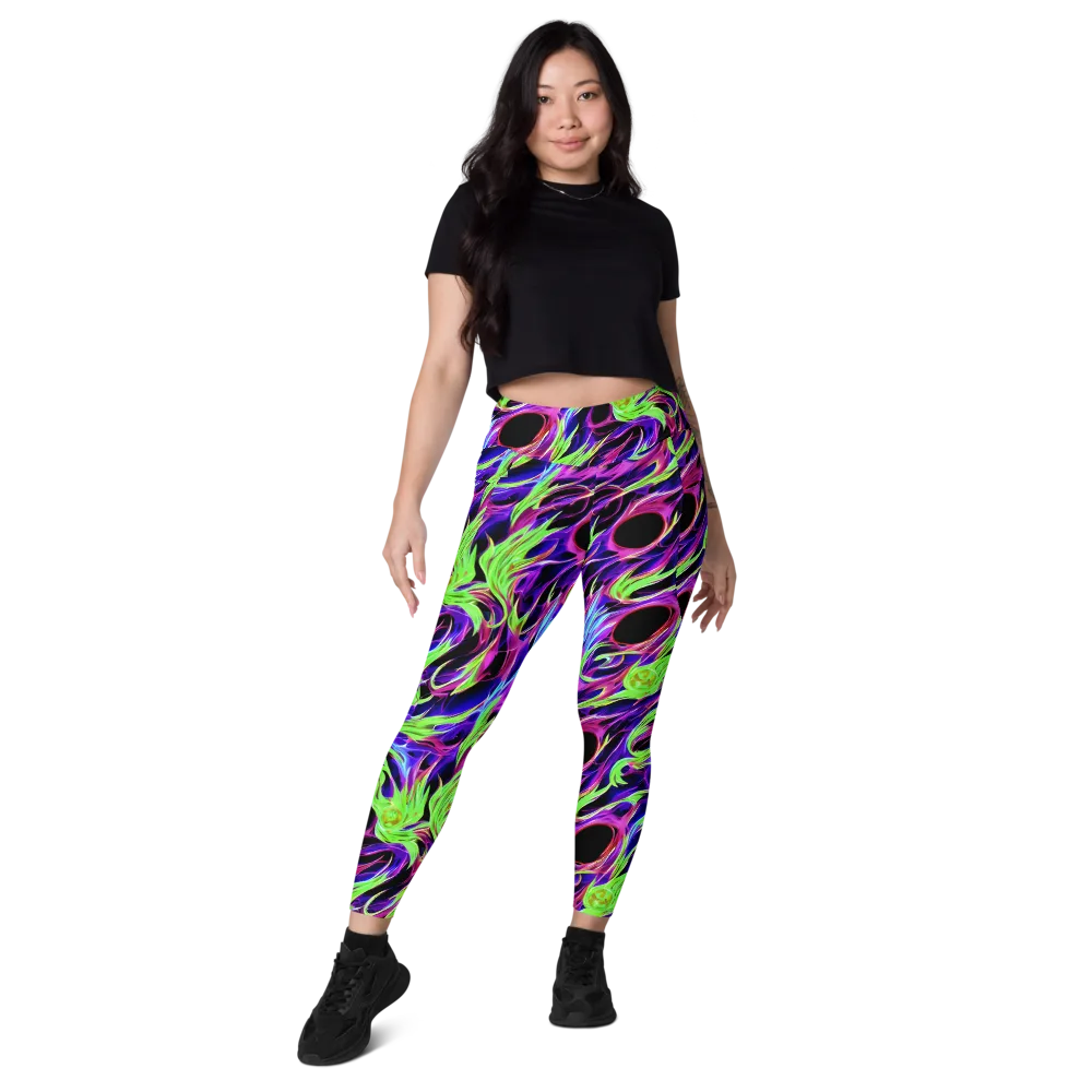 Lime After Dark on Leggings with Pockets — Front