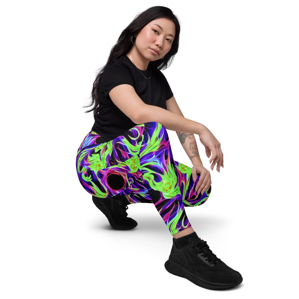 Lime After Dark on Leggings with Pockets — Right Front