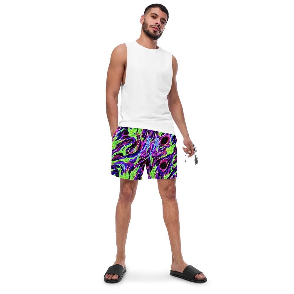 Lime After Dark on Swim Trunks — Front