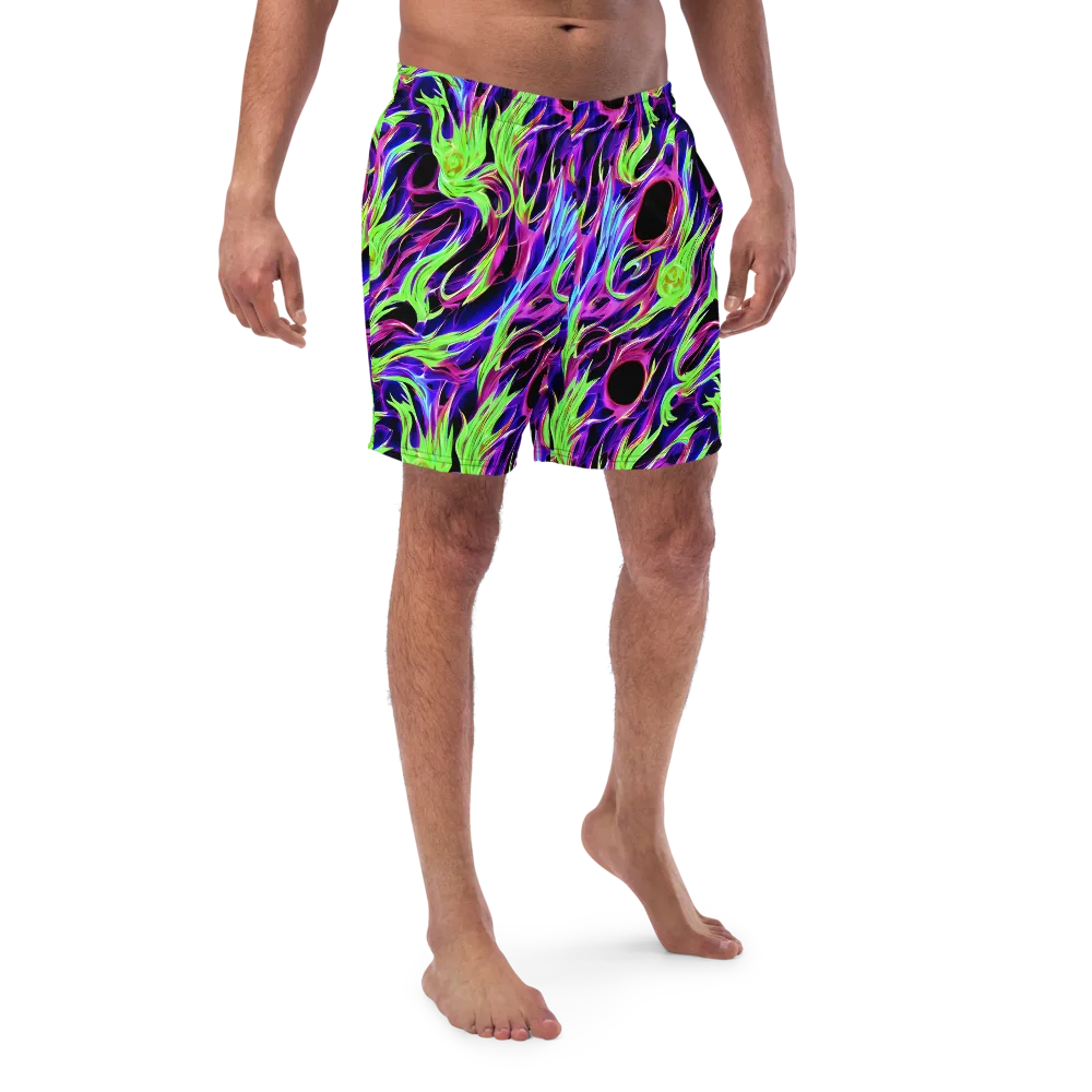 Lime After Dark on Swim Trunks — Front