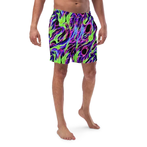 Lime After Dark on a Swim Trunks