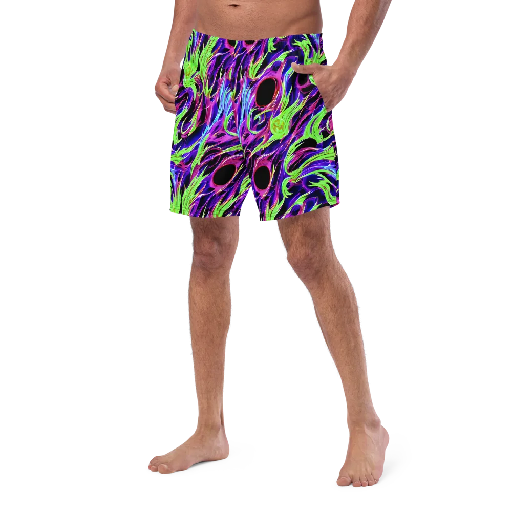 Lime After Dark on Swim Trunks — Left Front