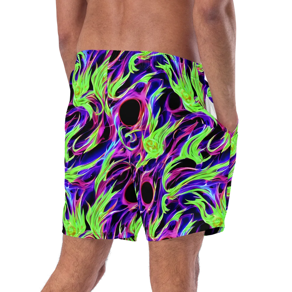 Lime After Dark on Swim Trunks — Right Back