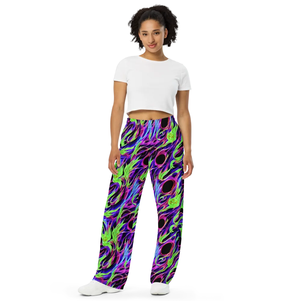 Lime After Dark on Wide-Leg Pants — Front