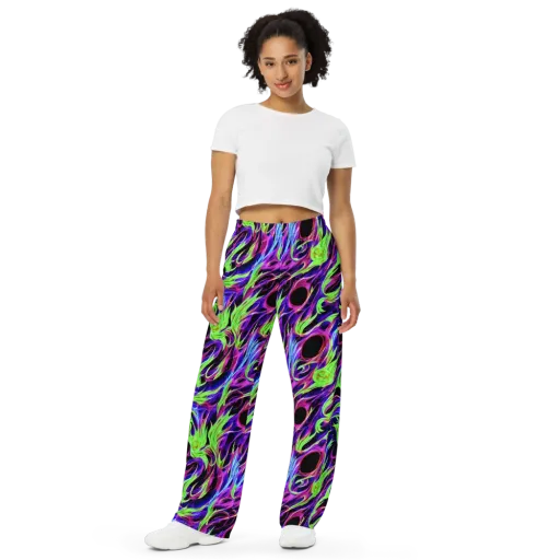 Lime After Dark on a Wide-Leg Pants