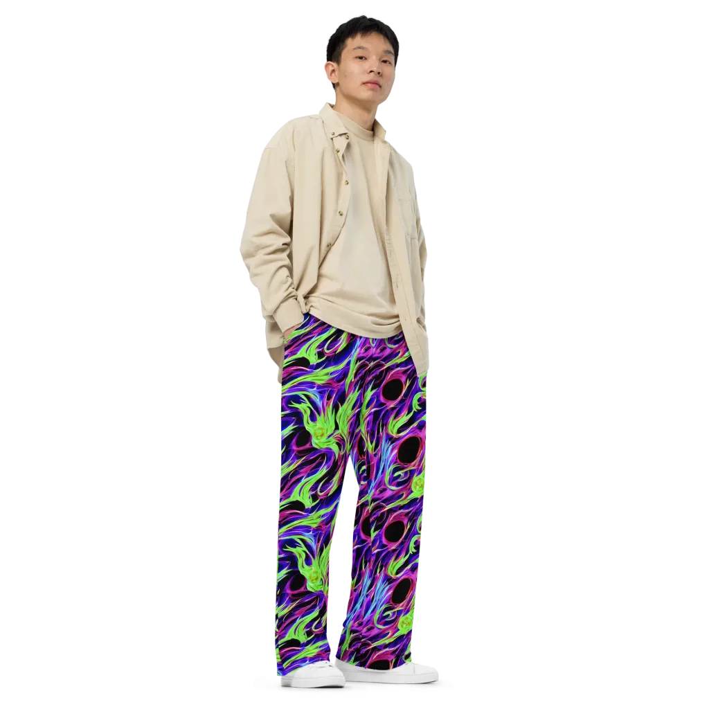 Lime After Dark on Wide-Leg Pants — Right Front