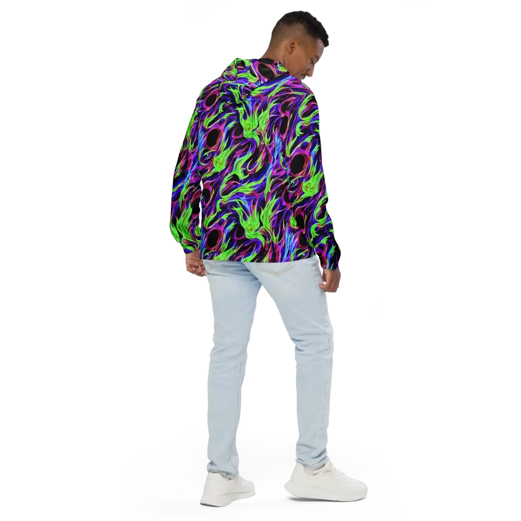Lime After Dark on Men's Windbreaker — Back