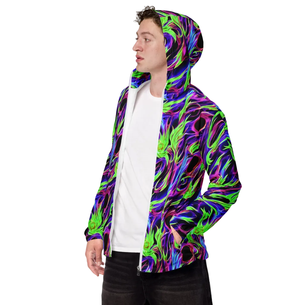 Lime After Dark on Men's Windbreaker — Left Front