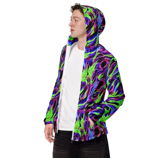 Lime After Dark on a Men's Windbreaker
