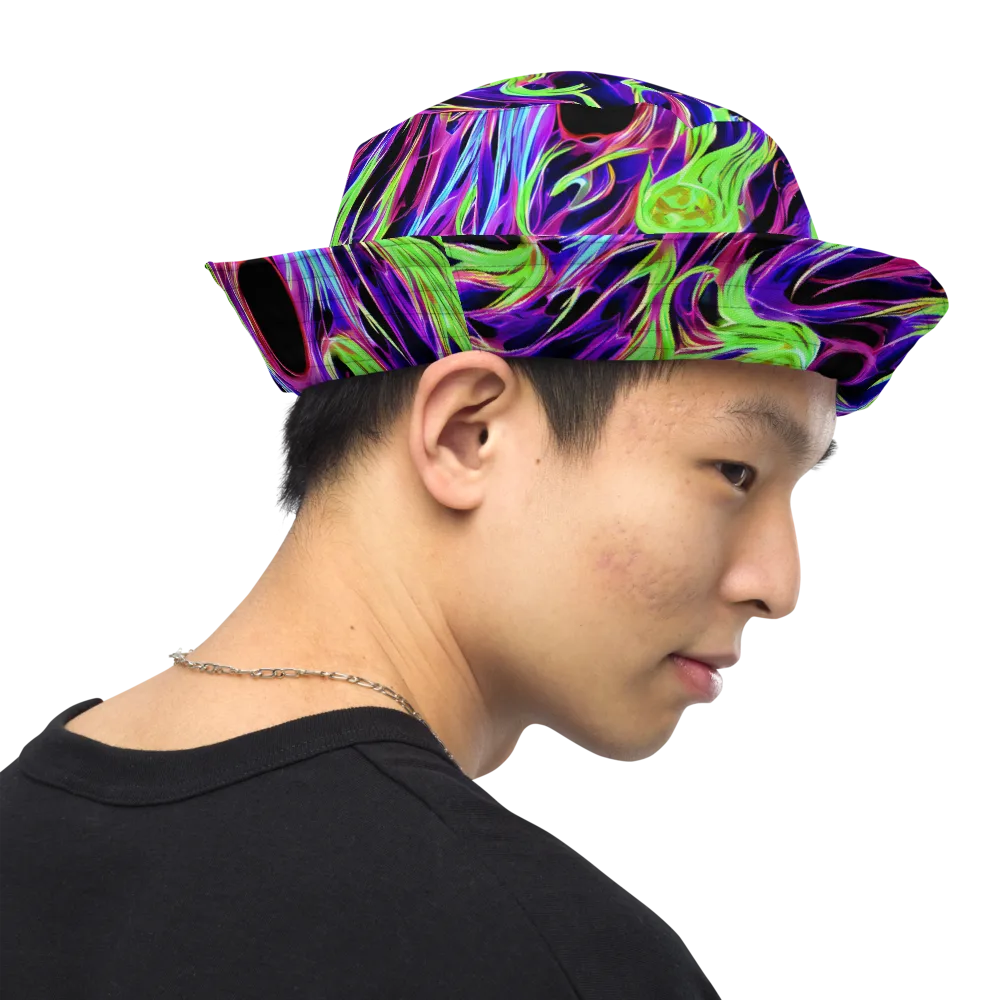 Lime After Dark on Reversible Bucket Hat — Right Outside
