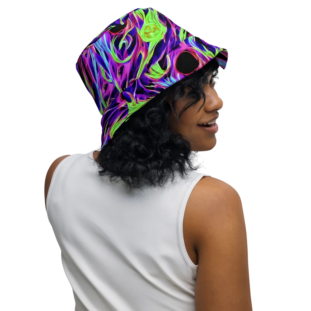 Lime After Dark on Reversible Bucket Hat — Right Outside