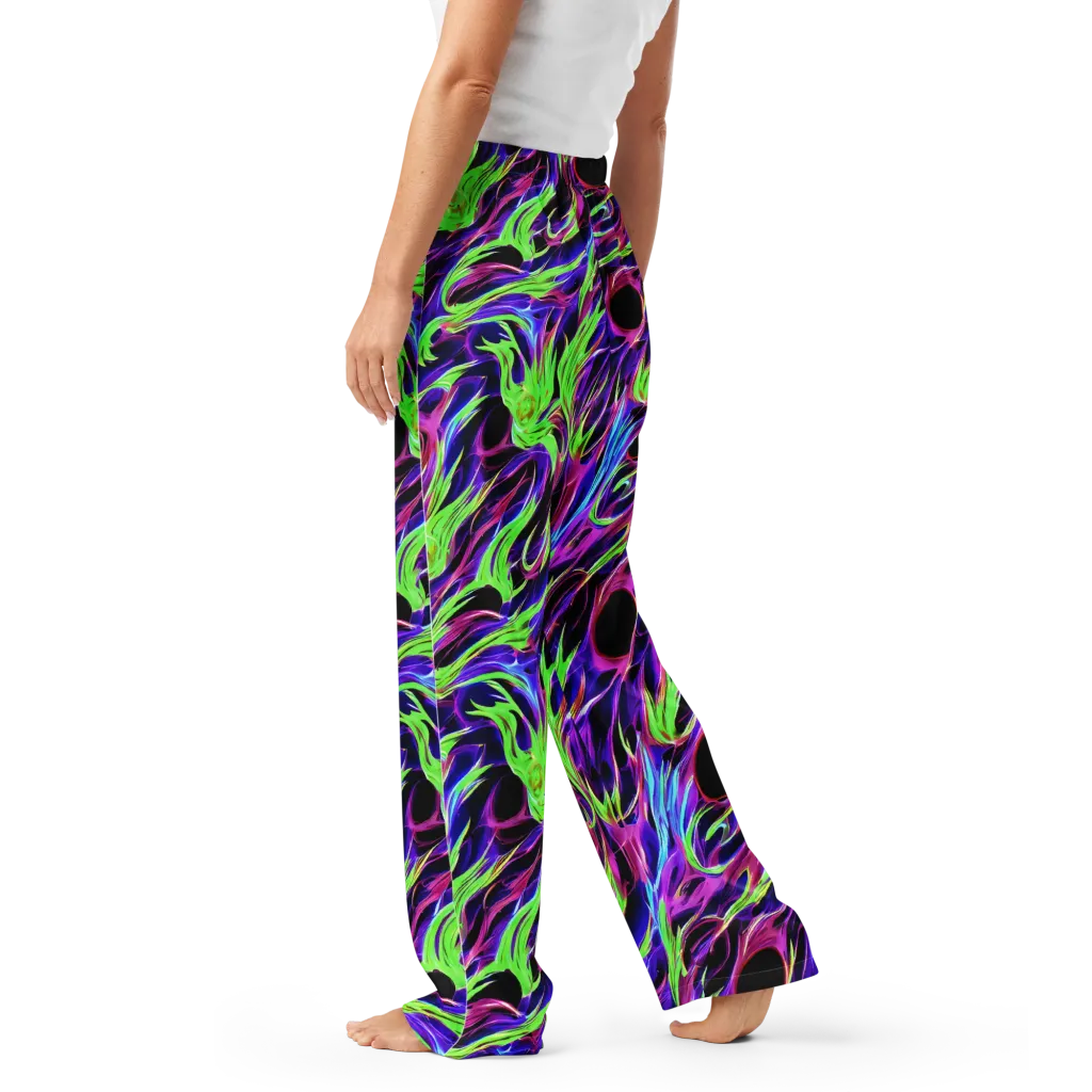 Lime After Dark on Women's Pajama Pants — Left