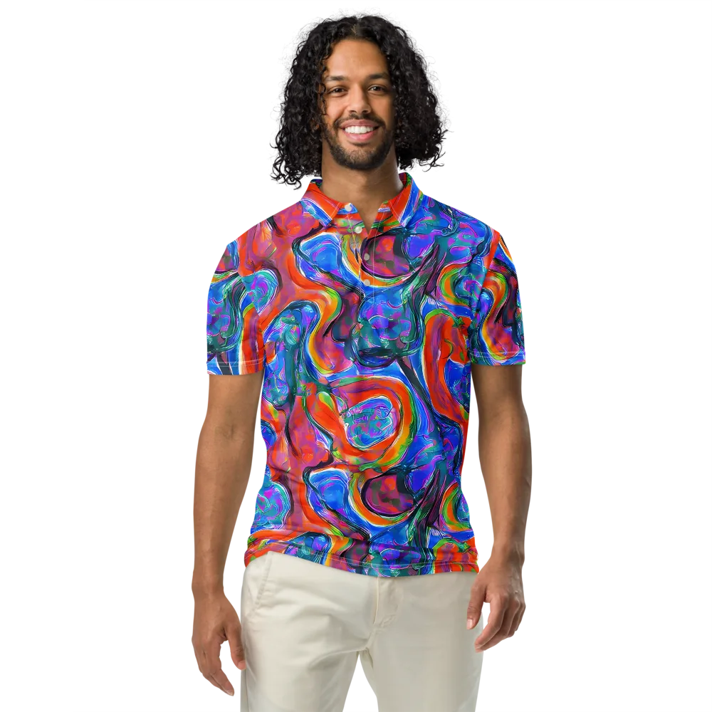 Liquid Spectrum on Men's Slim Fit Polo Shirt — Front