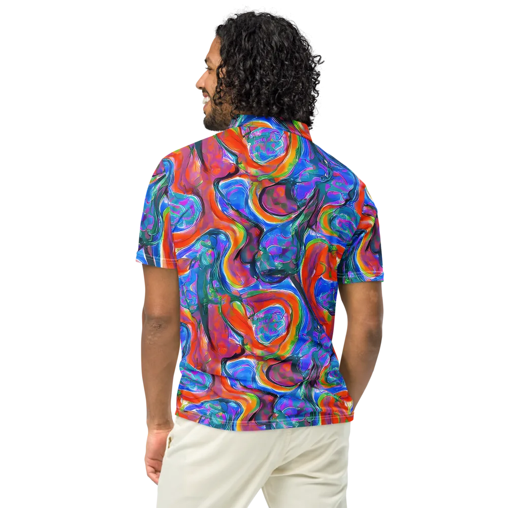 Liquid Spectrum on Men's Slim Fit Polo Shirt — Back