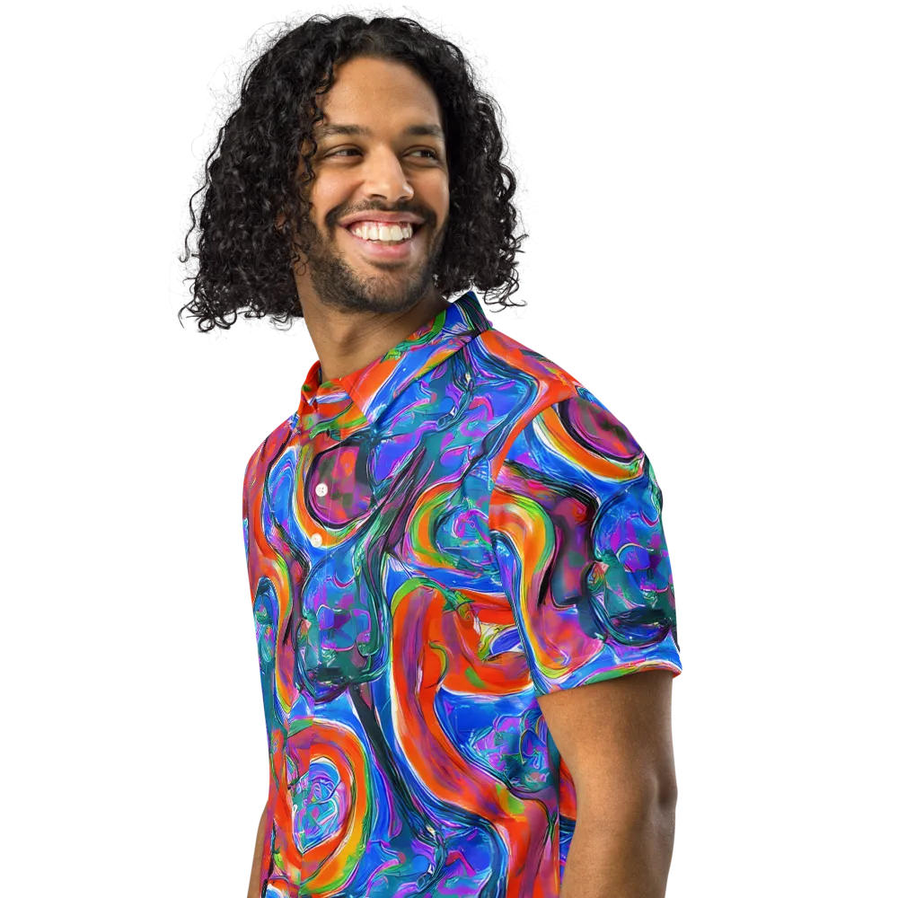 Liquid Spectrum on Men's Slim Fit Polo Shirt — Left Front